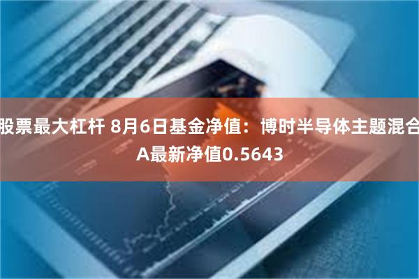 股票最大杠杆 8月6日基金净值：博时半导体主题混合A最新净值0.5643