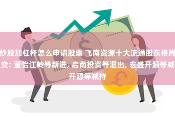 炒股加杠杆怎么申请股票 飞南资源十大流通股东格局生变: 董怡江岭等新进, 启南投资等退出, 宏盛开源等减持